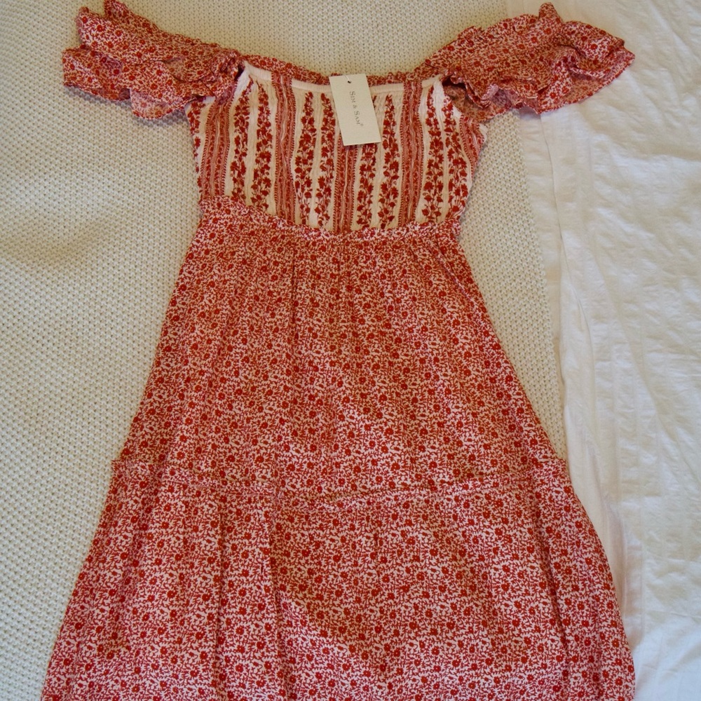 Romantic Red Floral Dress